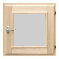 форточка для бани деревянная со стеклопакетом 0,5х0,5 м с фурнитурой осина банный эксперт